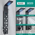 Casa si Gradina - Sanitare - Cazi si cabine de dus - Coloane si seturi de dus - Panel dus, Blackswan, Tip M8009, model negru cu pipa, afisaj digital, dus bideu, LED si functii SPA, dimensiune 128 cm - Infinity.ro