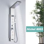 Casa si Gradina - Sanitare - Cazi si cabine de dus - Coloane si seturi de dus - Panel dus, Blackswan, Tip M8003, model nichel cu pipa, afisaj digital, LED si functii SPA, dimensiune 125 cm - Infinity.ro