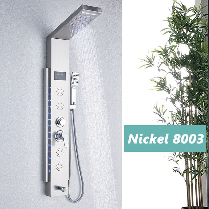 Casa si Gradina - Sanitare - Cazi si cabine de dus - Coloane si seturi de dus - Panel dus, Blackswan, Tip M8003, model nichel cu pipa, afisaj digital, LED si functii SPA, dimensiune 125 cm - Infinity.ro