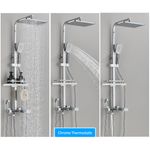 Casa si Gradina - Sanitare - Cazi si cabine de dus - Coloane si seturi de dus - Coloana dus, Blackswan, Tip M204, model crom, cu 4 cai, cu termostat, afisaj LCD si dus cu presiune, dimensiune 116 cm - Infinity.ro