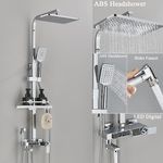 Casa si Gradina - Sanitare - Cazi si cabine de dus - Coloane si seturi de dus - Coloana dus, Blackswan, Tip M204, model crom, cu 4 cai, cu termostat, afisaj LCD si dus cu presiune, dimensiune 116 cm - Infinity.ro