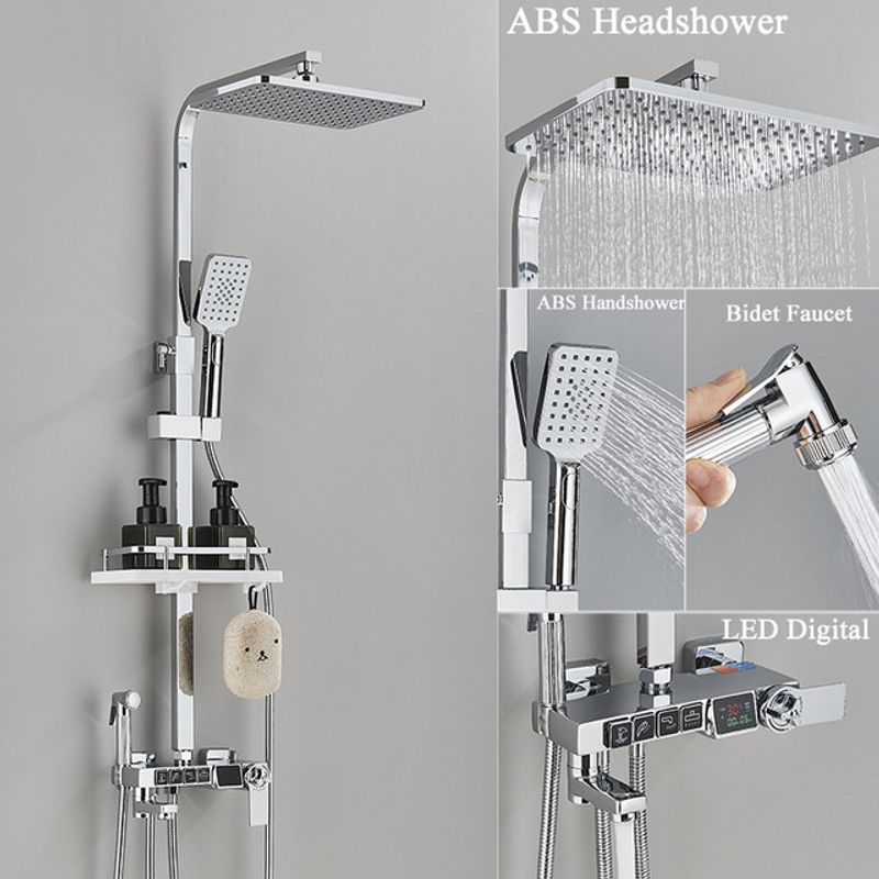 Casa si Gradina - Sanitare - Cazi si cabine de dus - Coloane si seturi de dus - Coloana dus, Blackswan, Tip M204, model crom, cu 4 cai, cu termostat, afisaj LCD si dus cu presiune, dimensiune 116 cm - Infinity.ro