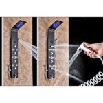 Casa si Gradina - Sanitare - Cazi si cabine de dus - Coloane si seturi de dus - Panel dus, Blackswan, Tip M8009, model negru cu pipa, afisaj digital, dus bideu, LED si functii SPA, dimensiune 128 cm - Infinity.ro