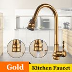 Casa si Gradina - Sanitare - Chiuveta bucatarie si accesorii - Baterii bucatarie - Baterie chiuveta bucatarie, Blackswan, Tip M205, cu doua moduri, model auriu, dimensiune 42 cm - Infinity.ro