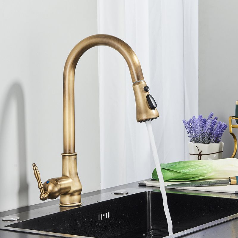 Casa si Gradina - Sanitare - Chiuveta bucatarie si accesorii - Baterii bucatarie - Baterie chiuveta bucatarie, Blackswan, Tip M235 cu 3 moduri, model bronz antichizat, dimensiune 40 cm - Infinity.ro