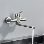 Casa si Gradina - Sanitare - Chiuveta bucatarie si accesorii - Baterii bucatarie - Baterie chiuveta bucatarie, Blackswan, Tip M334, model nichel cu montare pe perete, dimensiune 23 cm - Infinity.ro