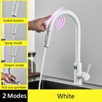 Casa si Gradina - Sanitare - Chiuveta bucatarie si accesorii - Baterii bucatarie - Baterie chiuveta bucatarie, Blackswan, Tip M278, cu senzor, afisaj LCD si 2 moduri, model alb, dimensiune 44 cm - Infinity.ro
