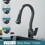 Casa si Gradina - Sanitare - Chiuveta bucatarie si accesorii - Baterii bucatarie - Baterie chiuveta bucatarie, Blackswan, Tip M315, model negru mat cu afisaj LCD si 4 moduri, dimensiune 45 cm - Infinity.ro