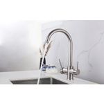 Casa si Gradina - Sanitare - Chiuveta bucatarie si accesorii - Baterii bucatarie - Baterie chiuveta bucatarie, Blackswan, Tip M176, cu iesire pentru apa purificata, model nichel, dimensiune 35 cm - Infinity.ro