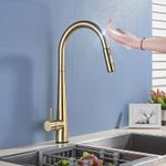 Casa si Gradina - Sanitare - Chiuveta bucatarie si accesorii - Baterii bucatarie - Baterie chiuveta bucatarie, Blackswan, Tip M25 cu senzor, model auriu, dimensiune 47 cm - Infinity.ro