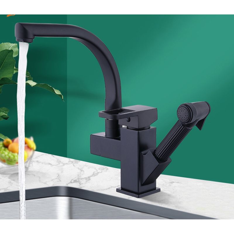 Casa si Gradina - Sanitare - Chiuveta bucatarie si accesorii - Baterii bucatarie - Baterie chiuveta bucatarie, Blackswan, Tip M177, cu dus, model negru mat, dimensiune 25 cm - Infinity.ro