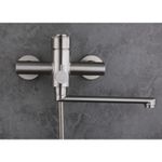 Casa si Gradina - Sanitare - Chiuveta bucatarie si accesorii - Baterii bucatarie - Baterie chiuveta bucatarie, Blackswan, Tip M336, model nichel cu montare pe perete si dus, dimensiune 23 cm - Infinity.ro
