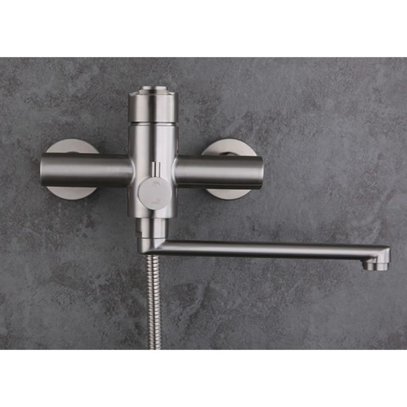 Casa si Gradina - Sanitare - Chiuveta bucatarie si accesorii - Baterii bucatarie - Baterie chiuveta bucatarie, Blackswan, Tip M336, model nichel cu montare pe perete si dus, dimensiune 23 cm - Infinity.ro