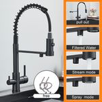 Casa si Gradina - Sanitare - Chiuveta bucatarie si accesorii - Baterii bucatarie - Baterie chiuveta bucatarie, Blackswan, Tip M248, model negru cu iesire pentru apa purificata, dimensiune 48 cm - Infinity.ro