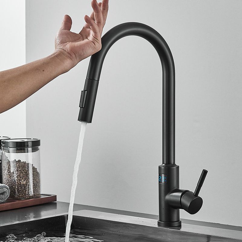Casa si Gradina - Sanitare - Chiuveta bucatarie si accesorii - Baterii bucatarie - Baterie chiuveta bucatarie, Blackswan, Tip M275, cu senzor, afisaj LCD si 2 moduri, model negru, dimensiune 44 cm - Infinity.ro