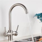 Casa si Gradina - Sanitare - Chiuveta bucatarie si accesorii - Baterii bucatarie - Baterie chiuveta bucatarie, Blackswan, Tip M176, cu iesire pentru apa purificata, model nichel, dimensiune 35 cm - Infinity.ro