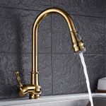 Casa si Gradina - Sanitare - Chiuveta bucatarie si accesorii - Baterii bucatarie - Baterie chiuveta bucatarie, Blackswan, Tip M205, cu doua moduri, model auriu, dimensiune 42 cm - Infinity.ro