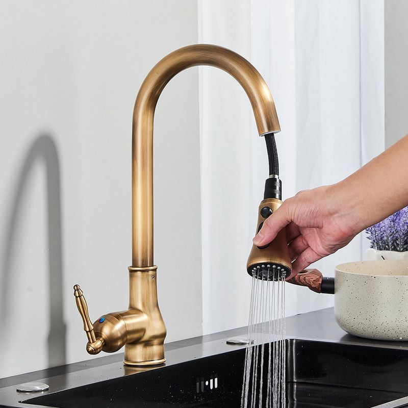Casa si Gradina - Sanitare - Chiuveta bucatarie si accesorii - Baterii bucatarie - Baterie chiuveta bucatarie, Blackswan, Tip M235 cu 3 moduri, model bronz antichizat, dimensiune 40 cm - Infinity.ro
