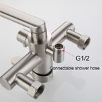 Casa si Gradina - Sanitare - Chiuveta bucatarie si accesorii - Baterii bucatarie - Baterie chiuveta bucatarie, Blackswan, Tip M336, model nichel cu montare pe perete si dus, dimensiune 23 cm - Infinity.ro