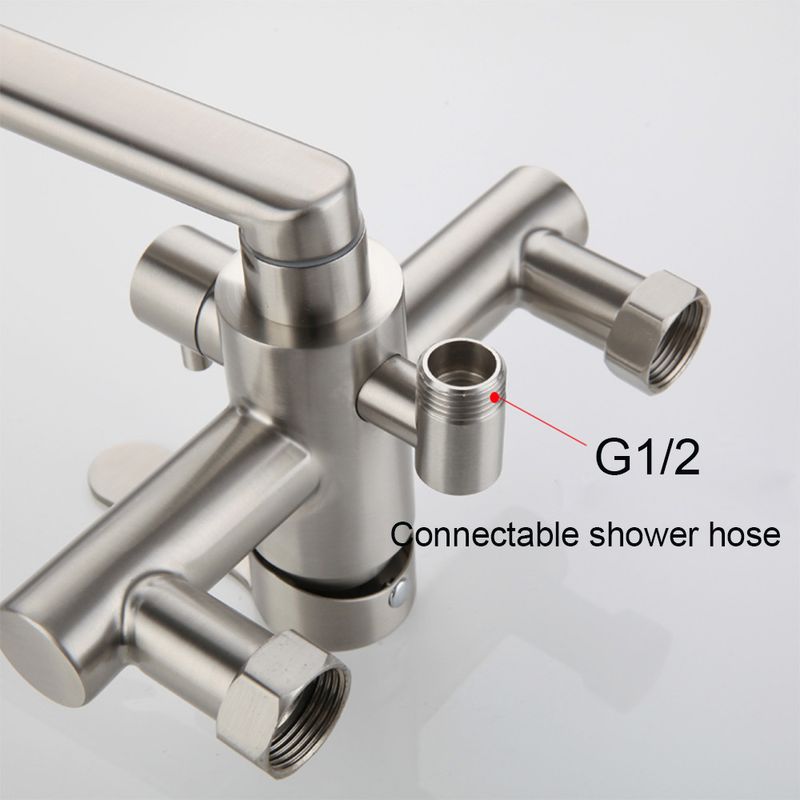 Casa si Gradina - Sanitare - Chiuveta bucatarie si accesorii - Baterii bucatarie - Baterie chiuveta bucatarie, Blackswan, Tip M336, model nichel cu montare pe perete si dus, dimensiune 23 cm - Infinity.ro