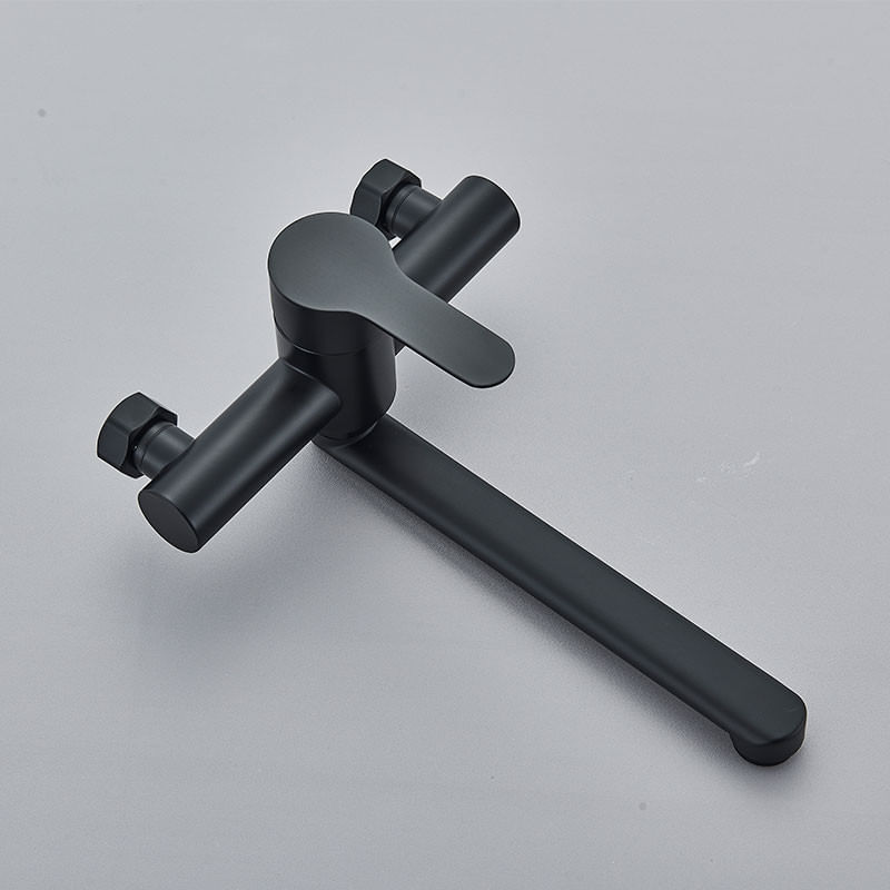 Casa si Gradina - Sanitare - Chiuveta bucatarie si accesorii - Baterii bucatarie - Baterie chiuveta bucatarie, Blackswan, Tip M333, model negru cu montare pe perete, dimensiune 23 cm - Infinity.ro