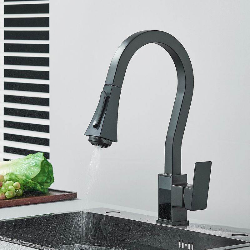 Casa si Gradina - Sanitare - Chiuveta bucatarie si accesorii - Baterii bucatarie - Baterie chiuveta bucatarie, Blackswan, Tip M315, model negru mat cu afisaj LCD si 4 moduri, dimensiune 45 cm - Infinity.ro