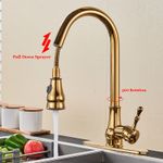 Casa si Gradina - Sanitare - Chiuveta bucatarie si accesorii - Baterii bucatarie - Baterie chiuveta bucatarie, Blackswan, Tip M205, cu doua moduri, model auriu, dimensiune 42 cm - Infinity.ro