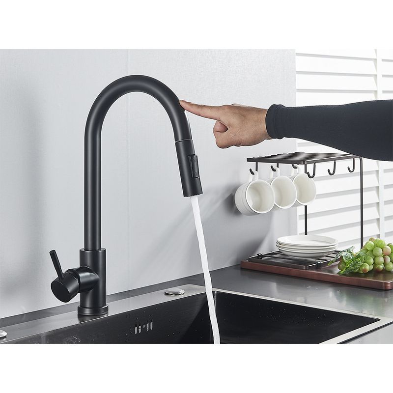 Casa si Gradina - Sanitare - Chiuveta bucatarie si accesorii - Baterii bucatarie - Baterie chiuveta bucatarie, Blackswan, Tip M29 cu senzor, model negru, dimensiune 42 cm - Infinity.ro