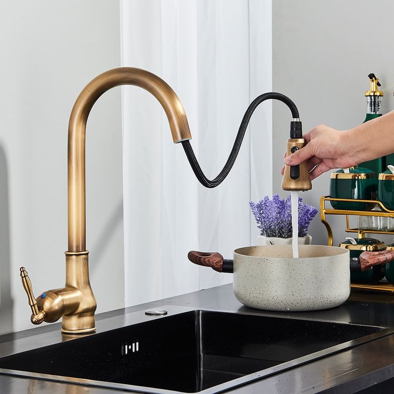 Casa si Gradina - Sanitare - Chiuveta bucatarie si accesorii - Baterii bucatarie - Baterie chiuveta bucatarie, Blackswan, Tip M235 cu 3 moduri, model bronz antichizat, dimensiune 40 cm - Infinity.ro