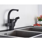 Casa si Gradina - Sanitare - Chiuveta bucatarie si accesorii - Baterii bucatarie - Baterie chiuveta bucatarie, Blackswan, Tip M177, cu dus, model negru mat, dimensiune 25 cm - Infinity.ro
