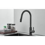 Casa si Gradina - Sanitare - Chiuveta bucatarie si accesorii - Baterii bucatarie - Baterie chiuveta bucatarie, Blackswan, Tip M275, cu senzor, afisaj LCD si 2 moduri, model negru, dimensiune 44 cm - Infinity.ro
