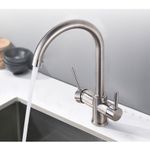 Casa si Gradina - Sanitare - Chiuveta bucatarie si accesorii - Baterii bucatarie - Baterie chiuveta bucatarie, Blackswan, Tip M176, cu iesire pentru apa purificata, model nichel, dimensiune 35 cm - Infinity.ro