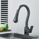 Casa si Gradina - Sanitare - Chiuveta bucatarie si accesorii - Baterii bucatarie - Baterie chiuveta bucatarie, Blackswan, Tip M315, model negru mat cu afisaj LCD si 4 moduri, dimensiune 45 cm - Infinity.ro