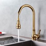 Casa si Gradina - Sanitare - Chiuveta bucatarie si accesorii - Baterii bucatarie - Baterie chiuveta bucatarie, Blackswan, Tip M205, cu doua moduri, model auriu, dimensiune 42 cm - Infinity.ro