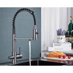Casa si Gradina - Sanitare - Chiuveta bucatarie si accesorii - Baterii bucatarie - Baterie chiuveta bucatarie, Blackswan, Tip M251, model gri antracit cu iesire pentru apa purificata, dimensiune 48 cm - Infinity.ro