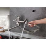 Casa si Gradina - Sanitare - Chiuveta bucatarie si accesorii - Baterii bucatarie - Baterie chiuveta bucatarie, Blackswan, Tip M335, model nichel cu montare pe perete si dus cu presiune, dimensiune 23 cm - Infinity.ro