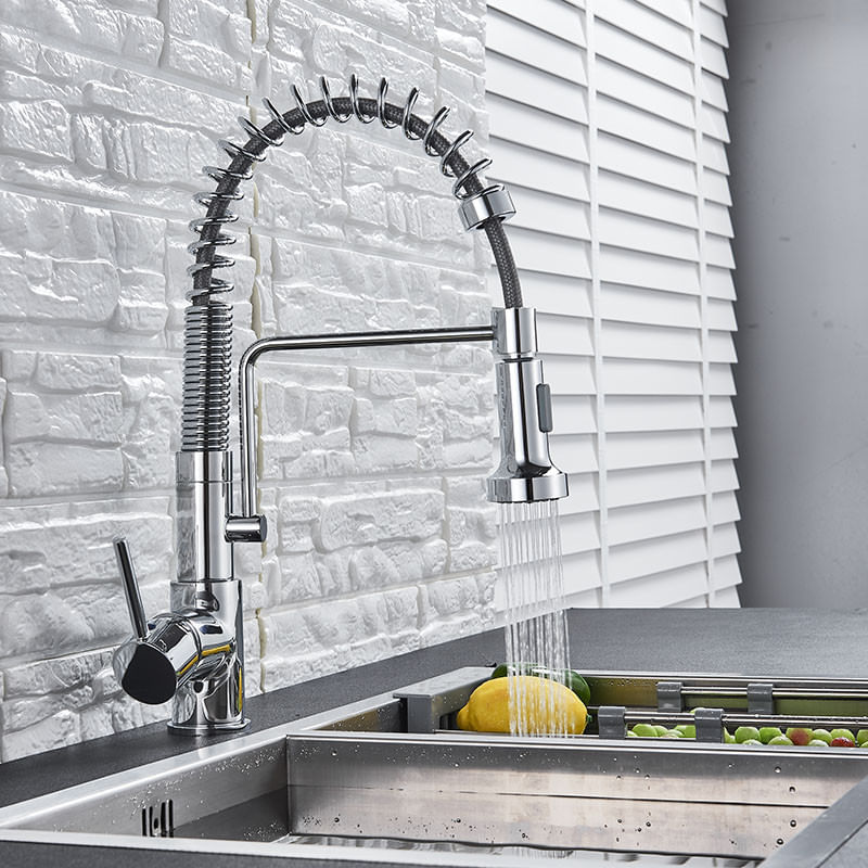 Casa si Gradina - Sanitare - Chiuveta bucatarie si accesorii - Baterii bucatarie - Baterie chiuveta bucatarie, Blackswan, Tip M141, 2 moduri, model crom, dimensiune 41 cm - Infinity.ro