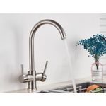 Casa si Gradina - Sanitare - Chiuveta bucatarie si accesorii - Baterii bucatarie - Baterie chiuveta bucatarie, Blackswan, Tip M176, cu iesire pentru apa purificata, model nichel, dimensiune 35 cm - Infinity.ro
