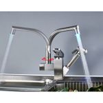 Casa si Gradina - Sanitare - Chiuveta bucatarie si accesorii - Baterii bucatarie - Baterie chiuveta bucatarie, Blackswan, Tip M183, cu LED si dus, model nichel mat, dimensiune 25 cm - Infinity.ro