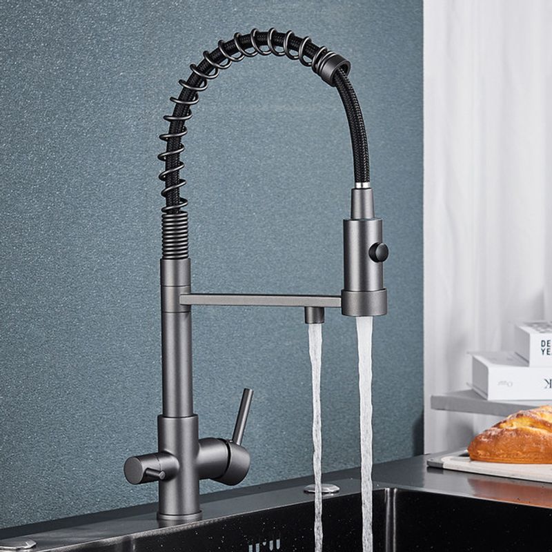 Casa si Gradina - Sanitare - Chiuveta bucatarie si accesorii - Baterii bucatarie - Baterie chiuveta bucatarie, Blackswan, Tip M251, model gri antracit cu iesire pentru apa purificata, dimensiune 48 cm - Infinity.ro