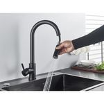 Casa si Gradina - Sanitare - Chiuveta bucatarie si accesorii - Baterii bucatarie - Baterie chiuveta bucatarie, Blackswan, Tip M29 cu senzor, model negru, dimensiune 42 cm - Infinity.ro