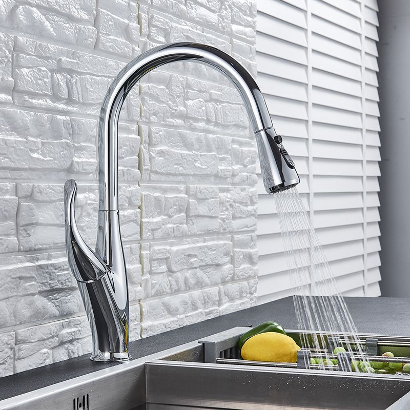 Casa si Gradina - Sanitare - Chiuveta bucatarie si accesorii - Baterii bucatarie - Baterie chiuveta bucatarie, Blackswan, Tip M165 cu 2 moduri si buton pauza, model crom, dimensiune 44.5 cm - Infinity.ro