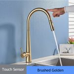 Casa si Gradina - Sanitare - Chiuveta bucatarie si accesorii - Baterii bucatarie - Baterie chiuveta bucatarie, Blackswan, Tip M25 cu senzor, model auriu, dimensiune 47 cm - Infinity.ro
