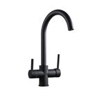 Casa si Gradina - Sanitare - Chiuveta bucatarie si accesorii - Baterii bucatarie - Baterie chiuveta bucatarie, Blackswan, Tip M174, cu iesire pentru apa purificata, model negru mat, dimensiune 34 cm - Infinity.ro