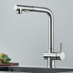 Casa si Gradina - Sanitare - Chiuveta bucatarie si accesorii - Baterii bucatarie - Baterie chiuveta bucatarie, Blackswan, Tip M305, cu 2 moduri si dus extractabil, model nichel, dimensiune 31 cm - Infinity.ro
