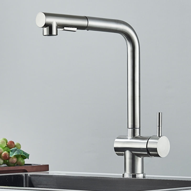 Casa si Gradina - Sanitare - Chiuveta bucatarie si accesorii - Baterii bucatarie - Baterie chiuveta bucatarie, Blackswan, Tip M305, cu 2 moduri si dus extractabil, model nichel, dimensiune 31 cm - Infinity.ro