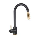 Casa si Gradina - Sanitare - Chiuveta bucatarie si accesorii - Baterii bucatarie - Baterie chiuveta bucatarie, Blackswan, Tip M28 cu senzor, model negru/ auriu, dimensiune 39 cm - Infinity.ro