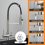 Casa si Gradina - Sanitare - Chiuveta bucatarie si accesorii - Baterii bucatarie - Baterie chiuveta bucatarie, Blackswan, Tip M250, model nichel cu iesire pentru apa purificata, dimensiune 48 cm - Infinity.ro