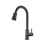 Casa si Gradina - Sanitare - Chiuveta bucatarie si accesorii - Baterii bucatarie - Baterie chiuveta bucatarie, Blackswan, Tip M324, model negru mat cu afisaj LCD, senzor si 3 moduri, dimensiune 44 cm - Infinity.ro