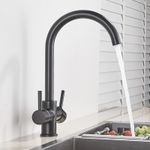 Casa si Gradina - Sanitare - Chiuveta bucatarie si accesorii - Baterii bucatarie - Baterie chiuveta bucatarie, Blackswan, Tip M174, cu iesire pentru apa purificata, model negru mat, dimensiune 34 cm - Infinity.ro